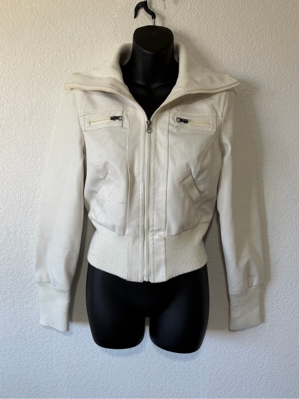 Bratzcore Vintage Wet Seal Ivory Zip-Up Bomber Jacket - Picture 7 of 7
